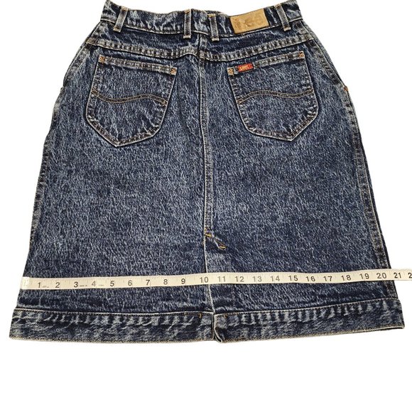 Vintage Lee Acid Washed Denim‎ Skirt - Size 11 - Made in the U.S.A - Picture 4 of 11
